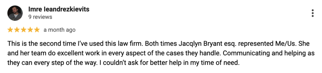 St. Petersburg, FL Workplace Accident Client Review